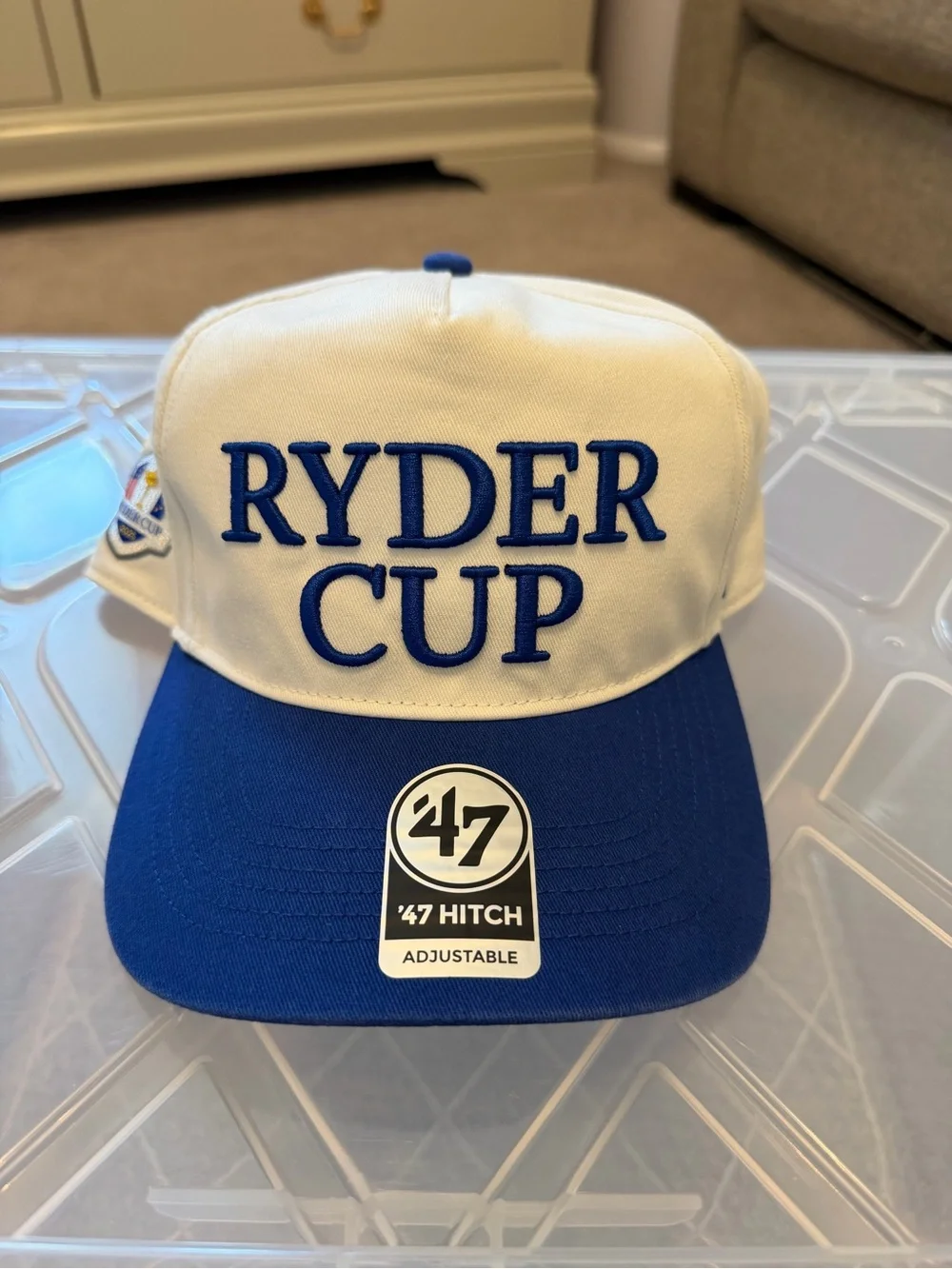 2025 Ryder Cup White and Blue Adjustable Hat
